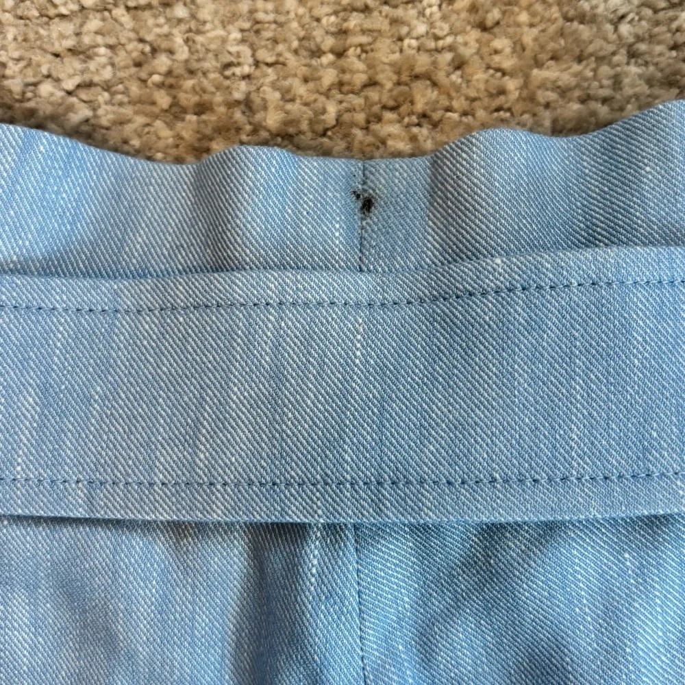 🔹 Veronica Beard Blue Pleated Linen Shorts - size 4 - Picture 6 of 8